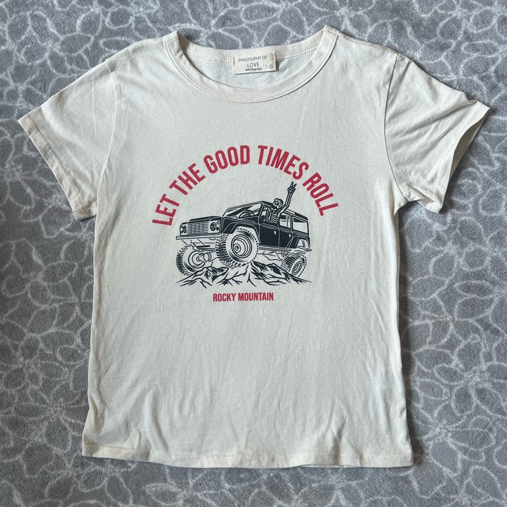 Cream baby tee
